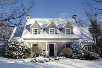 house full of snow